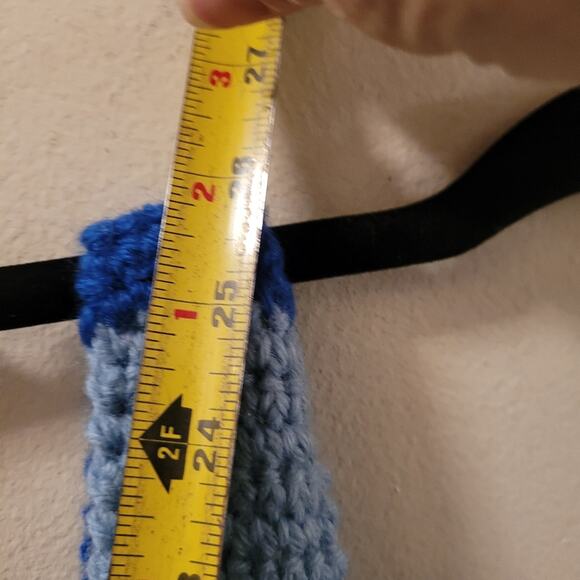 Vtg Hand Knit Tank Top Sky Day & Night Scene Front & Back Summer Hippie Smurfs - Picture 6 of 7